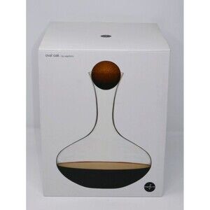 Sagaform Oval Oak Mouth-Blown Glass Wine Carafe